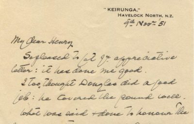 Letter From George Nelson 1951