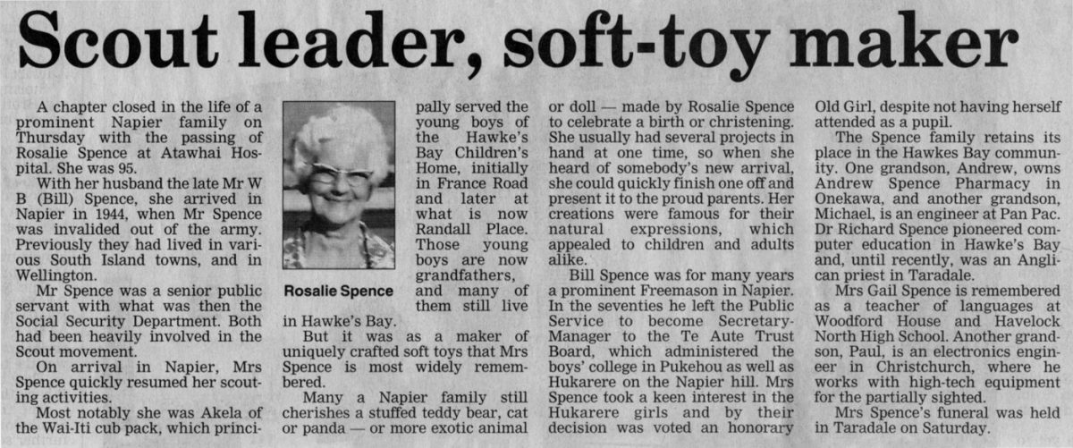 Newspaper Article 03 Scout Leader Soft Toy Maker Hawke S Bay Knowledge Bank